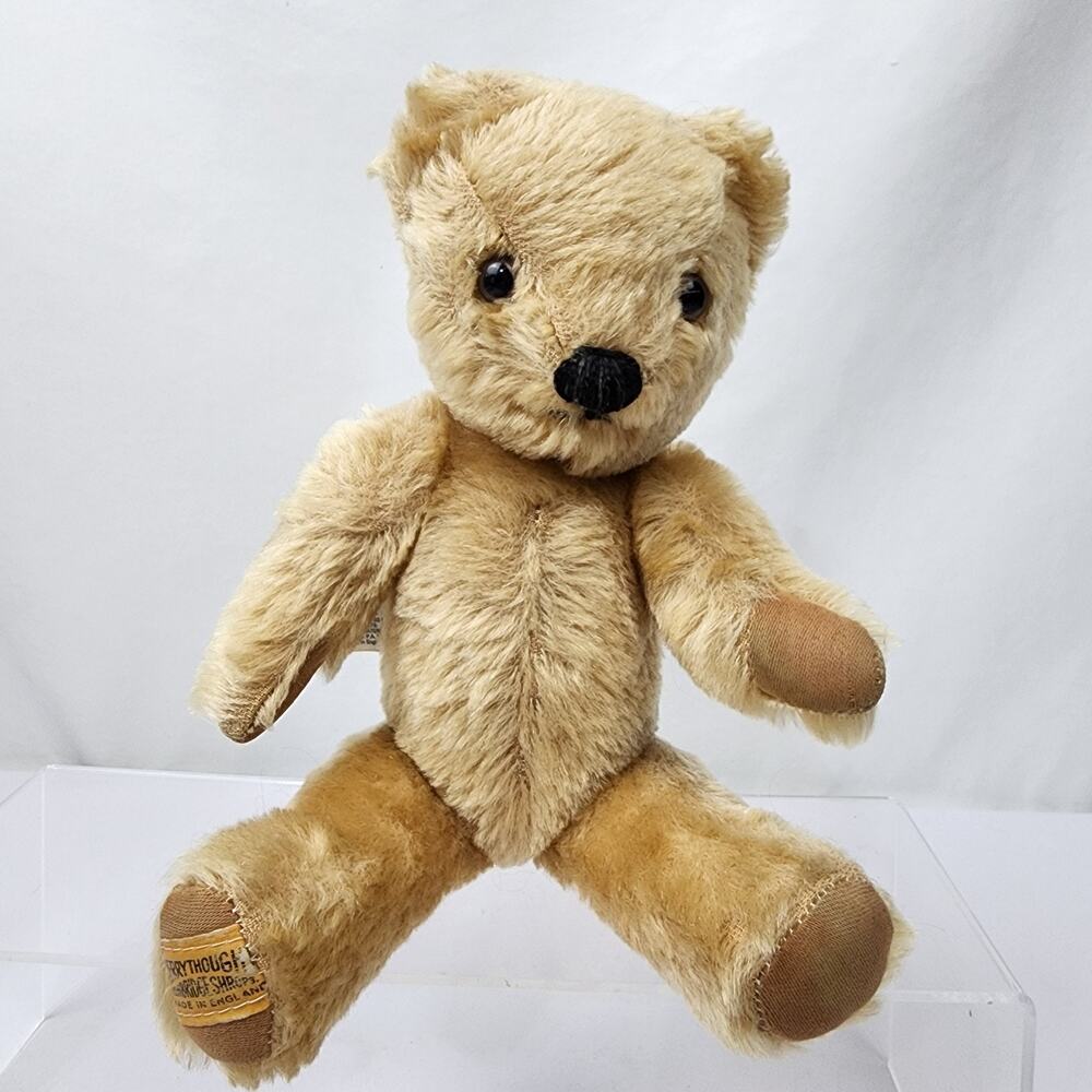 Merrythought 12” Mohair Teddy Bear Ironbridge Shropshire Jointed Made in England